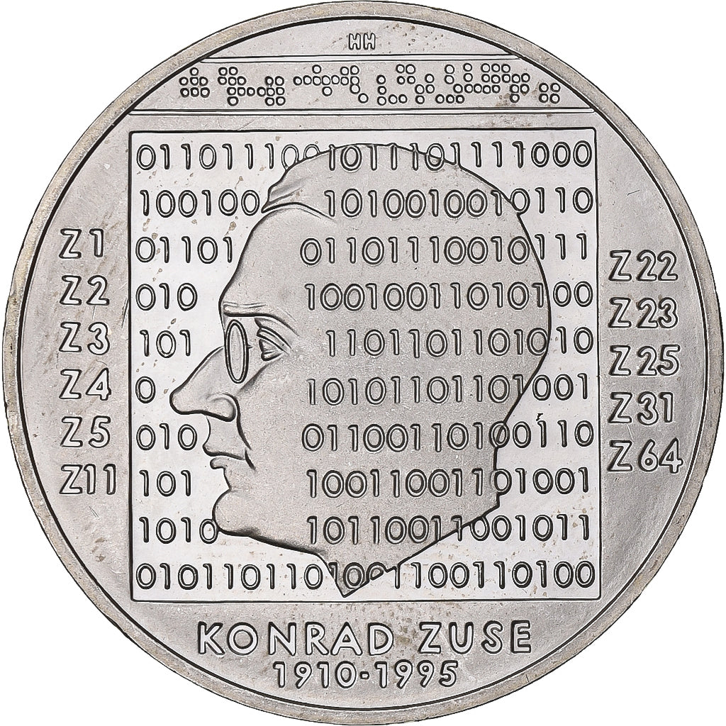 Germany, 10 Euro, Konrad Zuse, 2010, Karlsruhe, Silver, MS(63), KM:289
