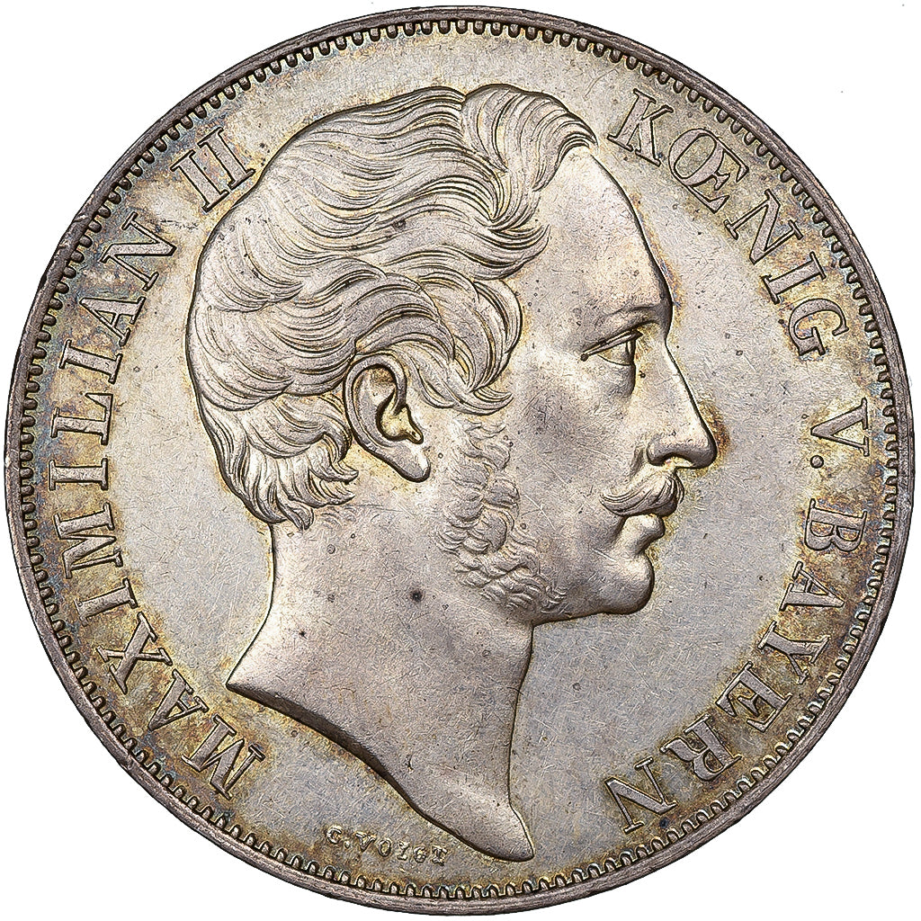 Kingdom of Bavaria, Maximilian II, 2 Gulden, 1856, Munich, Prata, MS(63), KM:828