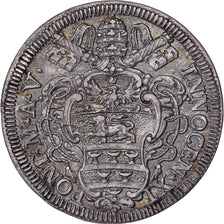 Papal States, Innocent XI, Giulio, 1680, Rome, Silver, AU(55-58), KM:420