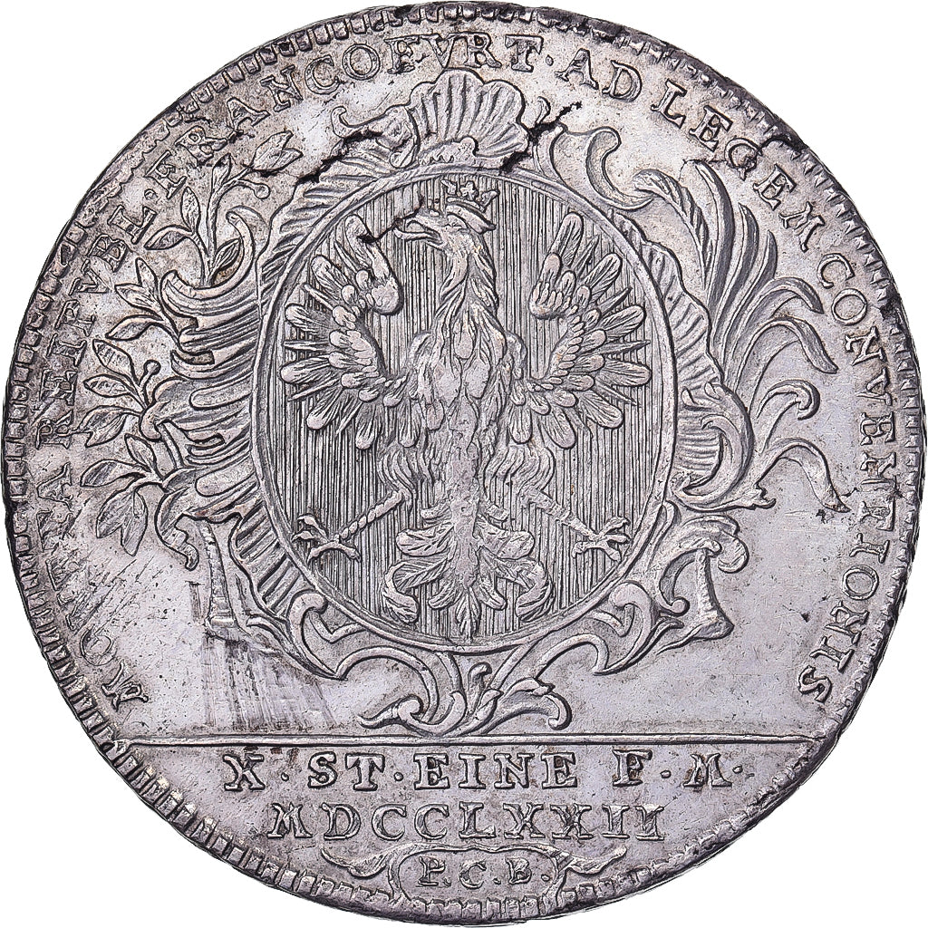 Free city of Frankfurt, 1 Thaler, 1772, Frankfurt am Main, Silver, AU(50-53)
