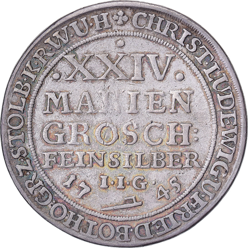 County of Stolberg-Stolberg, 24 Mariengroschen, 1745, Stolberg, Silver