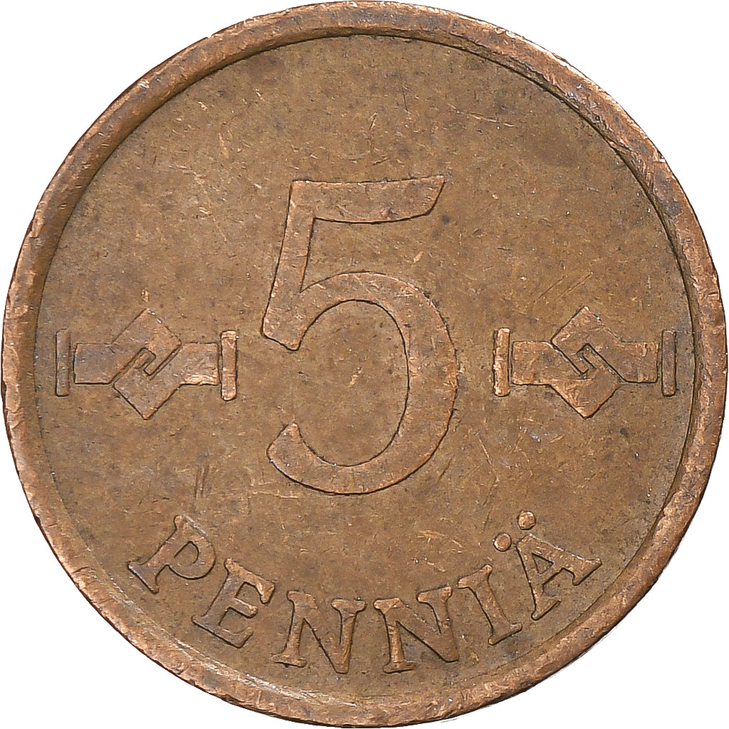 Finlande, 5 Pennia, 1966
