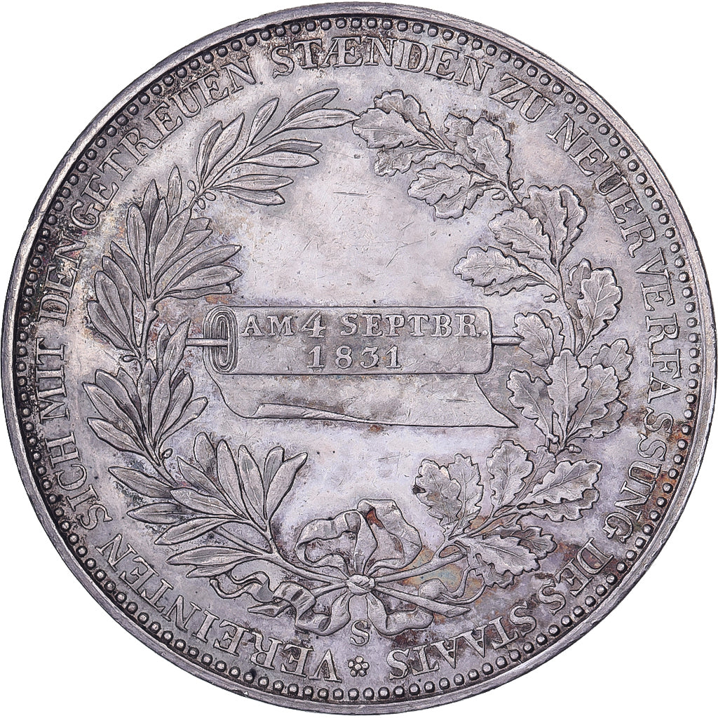 Kingdom of Saxony, Anton I, 1 Thaler, 1831, Dresden, Prata, AU(55-58), KM:1133