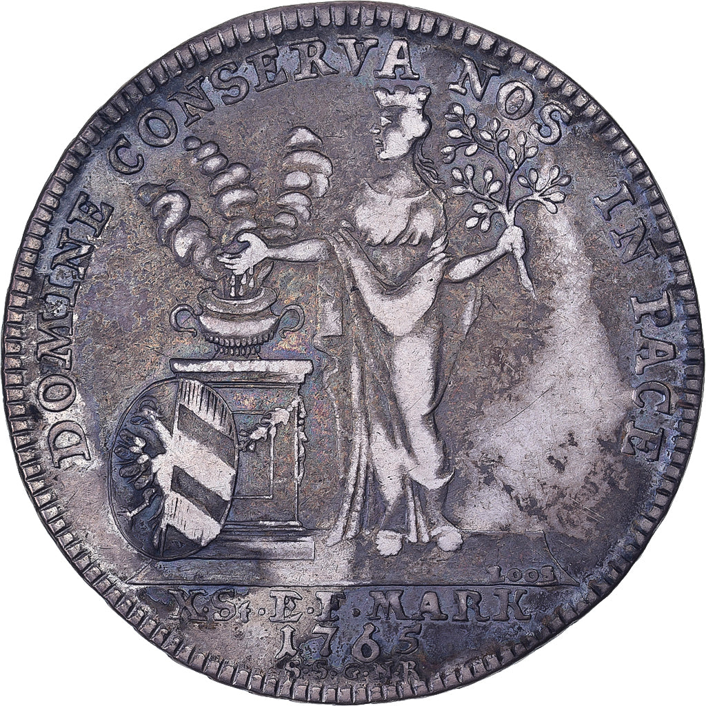 Free city of Nuremberg, Joseph II, 1 Thaler, 1765, Nuremberg, Plata, BC+, KM:347