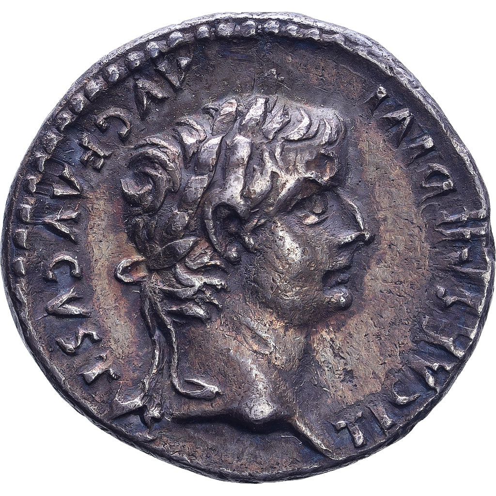 Tiberius, Denarius, 14-37, Lugdunum, Silver, AU(50-53), RIC:30