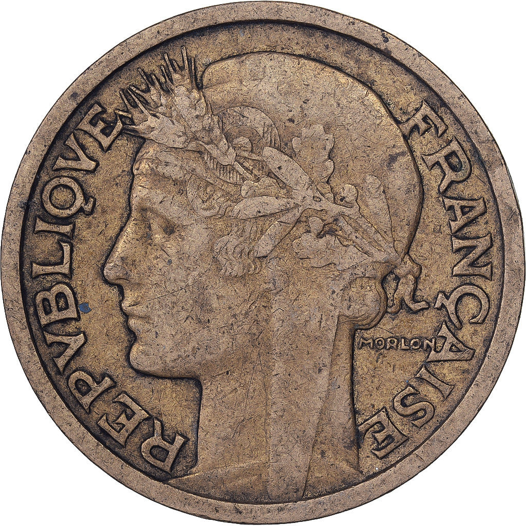 Francia, 2 Francs, Morlon, 1935, Paris, Rame-alluminio, MB+, Gadoury:535