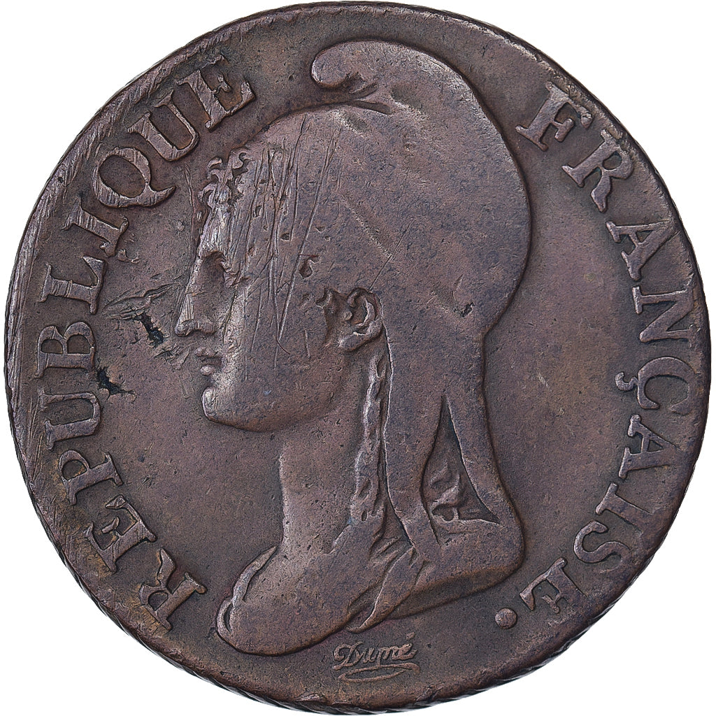 France, 5 Centimes, Dupré, AN 4, Paris, Copper, VF(20-25), Gadoury:124