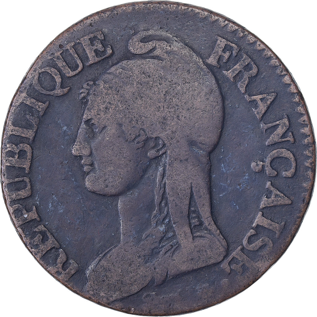 Francia, 1 Décime, Dupré, AN 4, Paris, Rame, MB, Gadoury:184