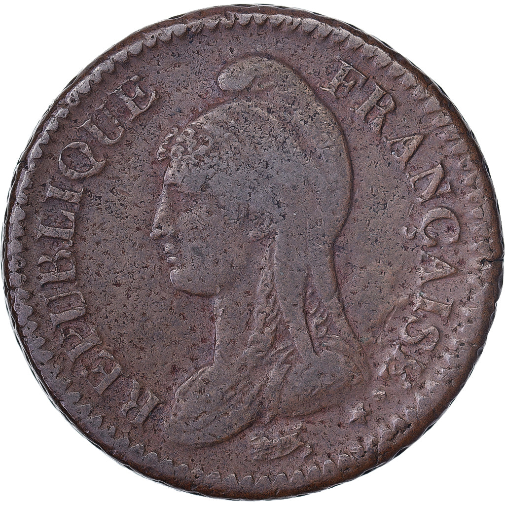 France, 1 Décime, Dupré, AN 5, Paris, Cuivre, TB, Gadoury:187