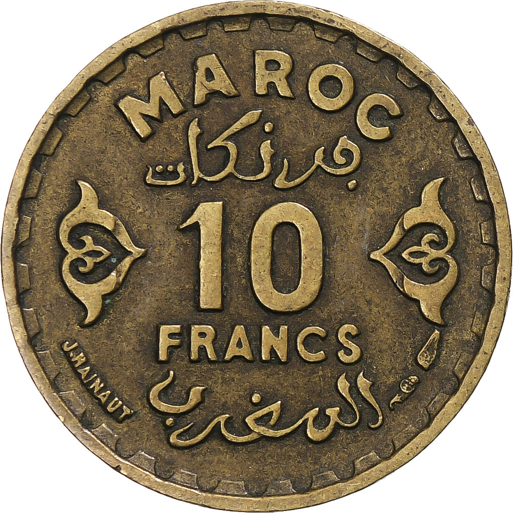 Morocco, 10 Francs, 1952