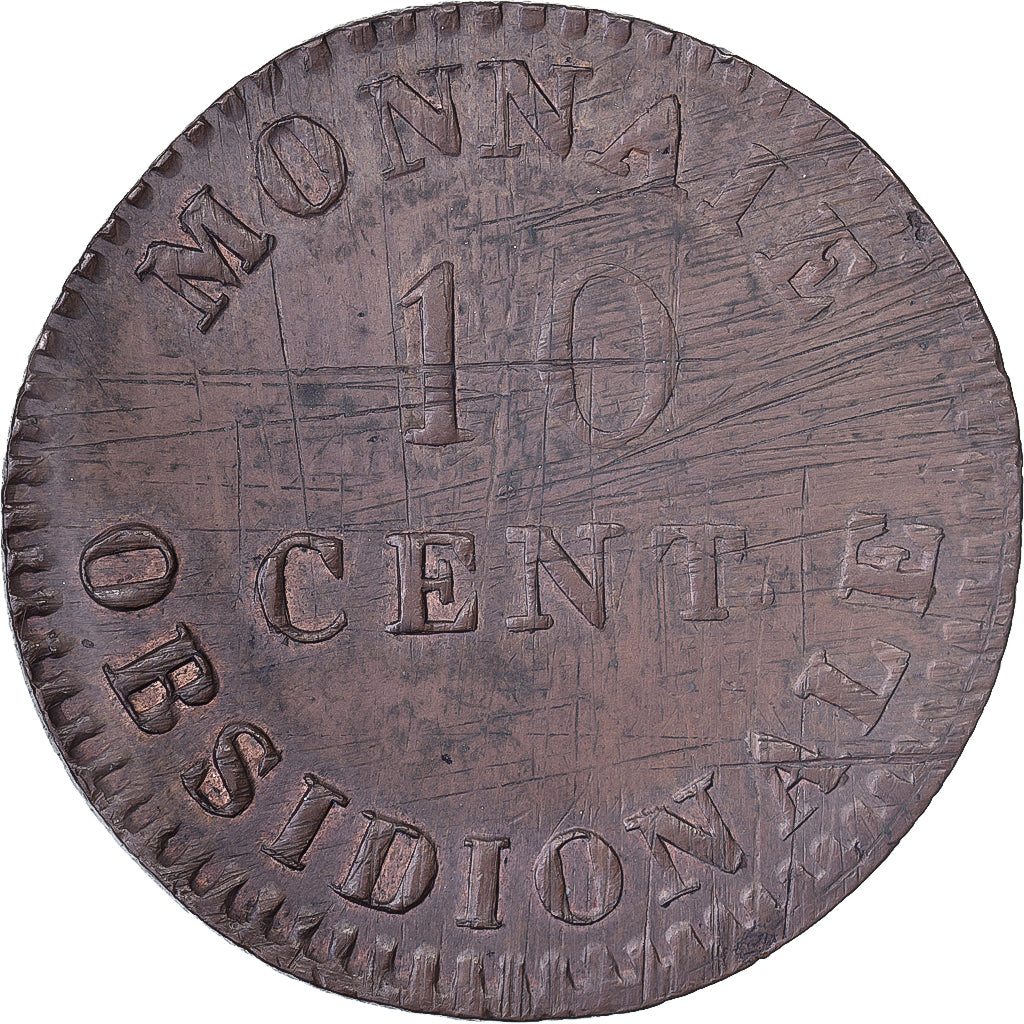 Frankreich, Napoleon I, 10 Centimes, 1814, Antwerpen, Siege Coinage, Kupfer, S