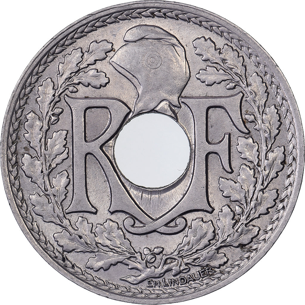 Frankrijk, 25 Centimes, Lindauer, 1917, Paris, Nickel, PR+, Gadoury:379