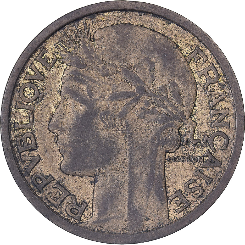 Francia, 1 Franc, Morlon, 1935, Paris, Rame-alluminio, MB+, Gadoury:470
