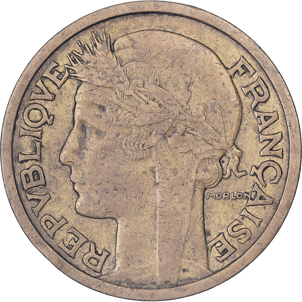 Francia, 2 Francs, Morlon, 1935, Paris, Rame-alluminio, MB+, Gadoury:535