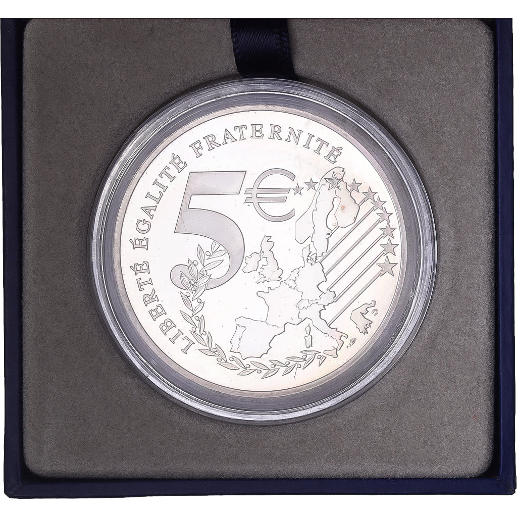 France, 5 Euro, Merci Le Franc !, BE, 2002, MDP, Argent et or, FDC, KM:1347