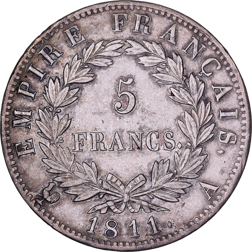 France, Napoleon I, 5 Francs, 1811, Paris, Silver, EF(40-45), Gadoury:584