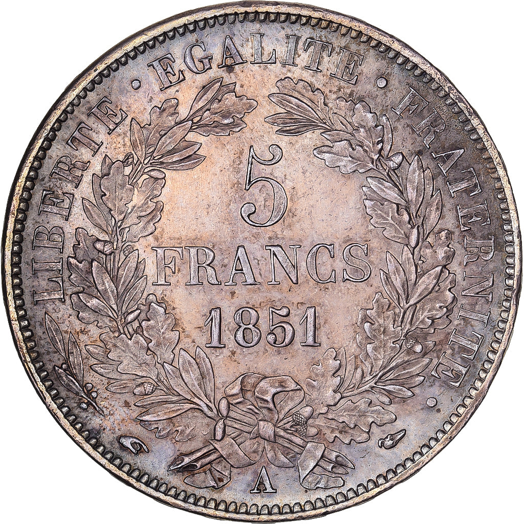 France, 5 Francs, Cérès, 1851, Paris, Silver, AU(50-53), Gadoury:719