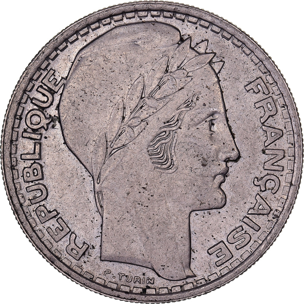 França, 10 Francs, Turin, 1946, Beaumont le Roger, Cupronickel, EF(40-45)