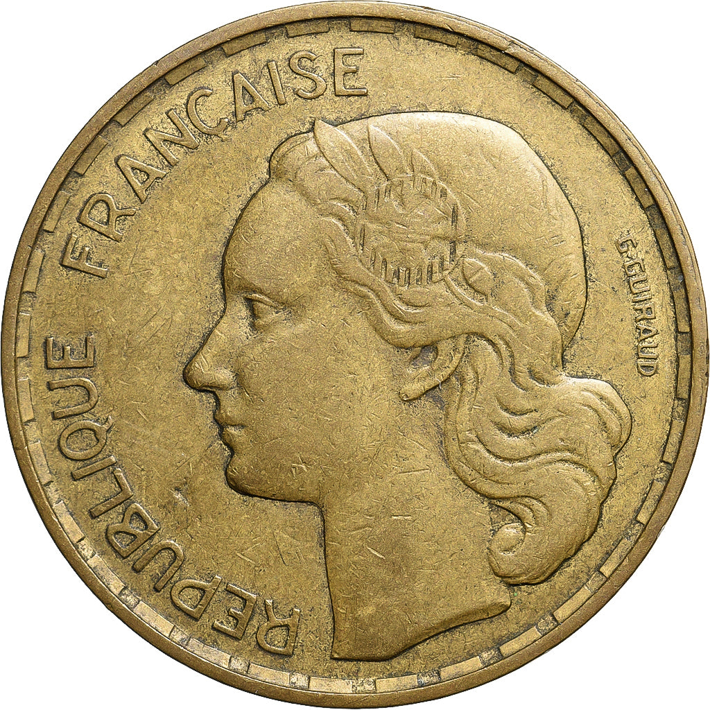 Francia, 50 Francs, Guiraud, 1950, Paris, Rame-alluminio, MB, Gadoury:880