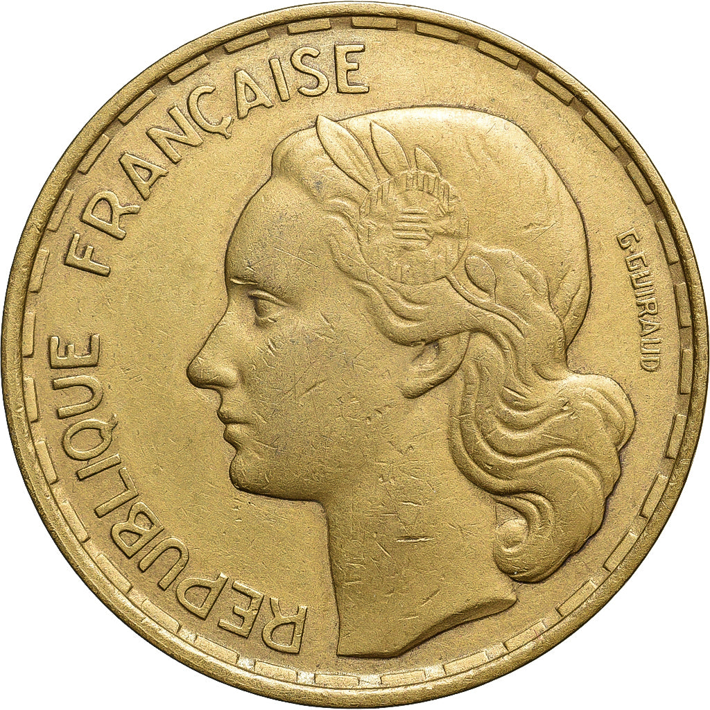 France, 50 Francs, Guiraud, 1954, Beaumont le Roger, Cupro-Aluminium, VF(20-25)