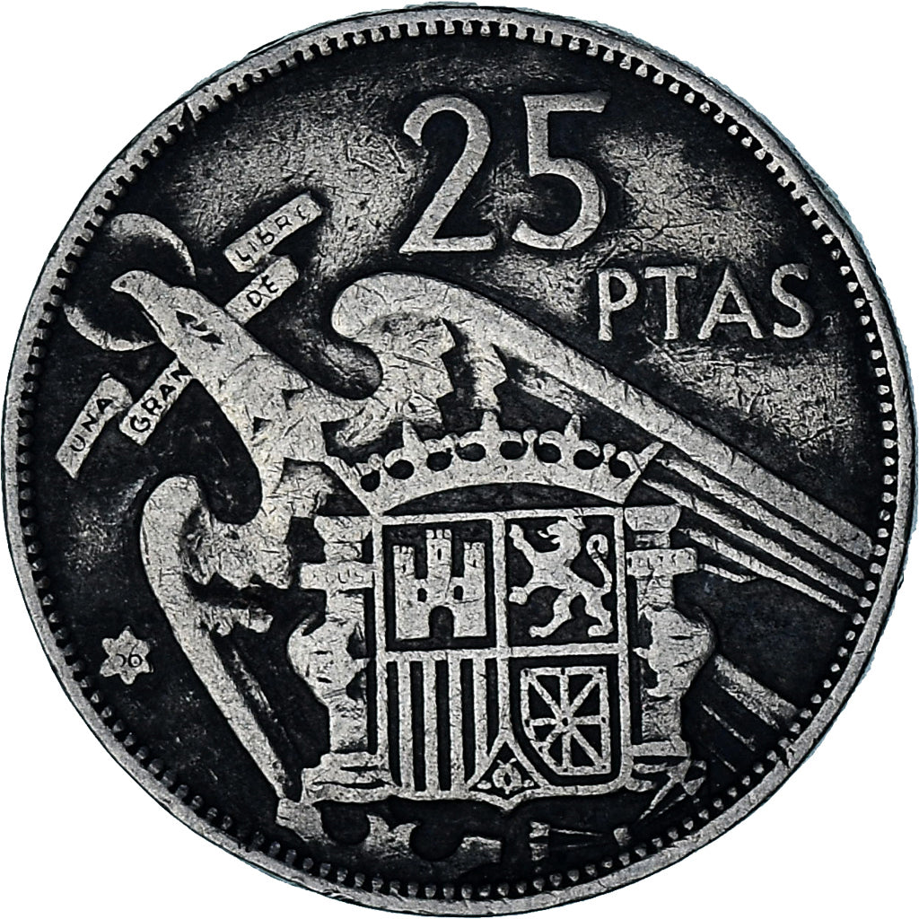 Spain, 25 Pesetas, 1966