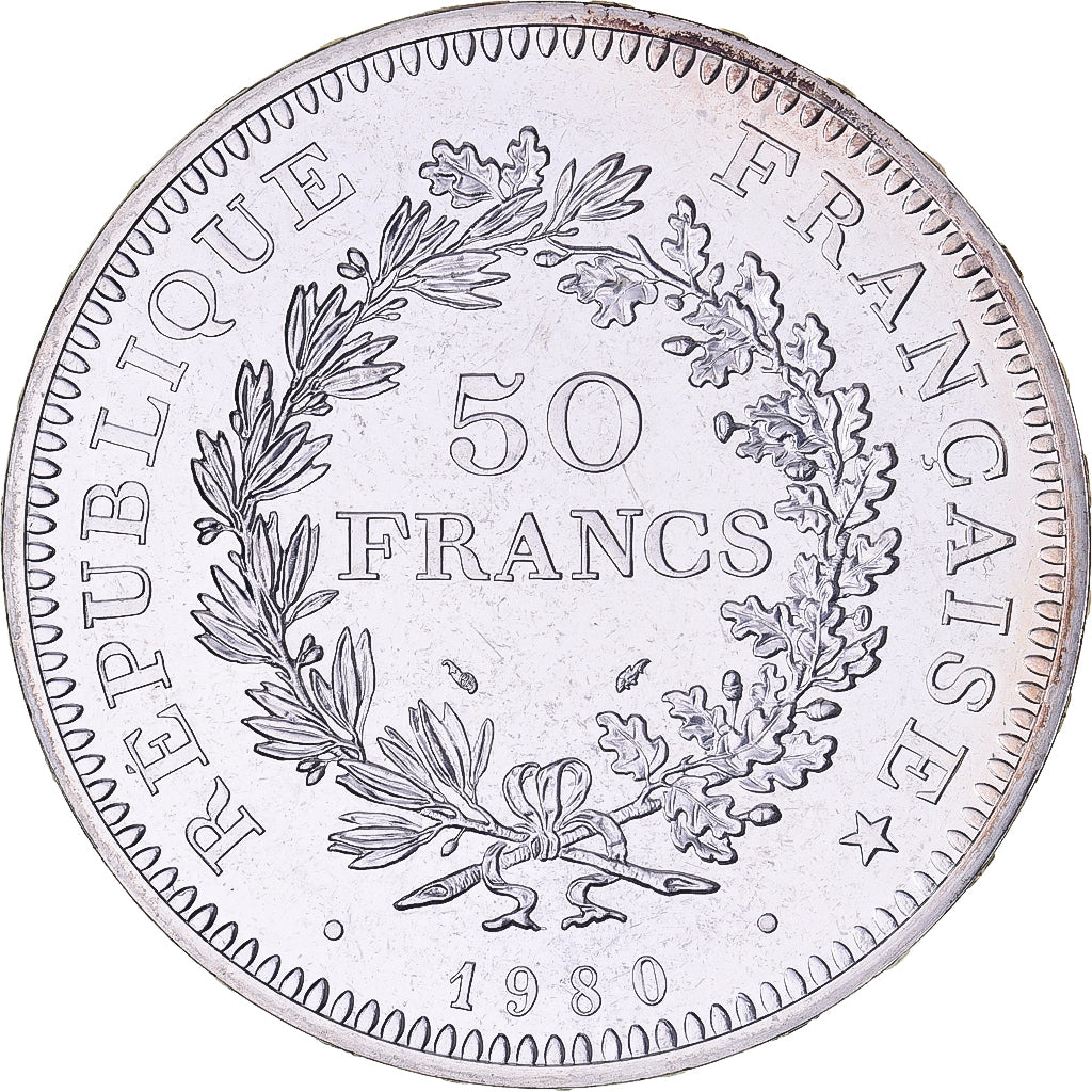 France, 50 Francs, Hercule, 1980, MDP, série FDC, Silver, MS(65-70)