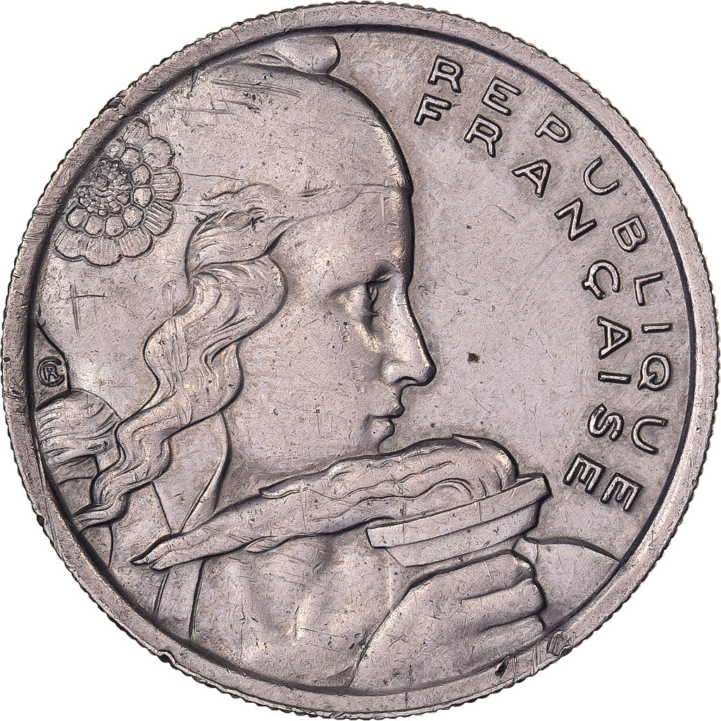 França, 100 Francs, Cochet, 1958, Paris, Coruja, Cobre-níquel, AU(50-53)