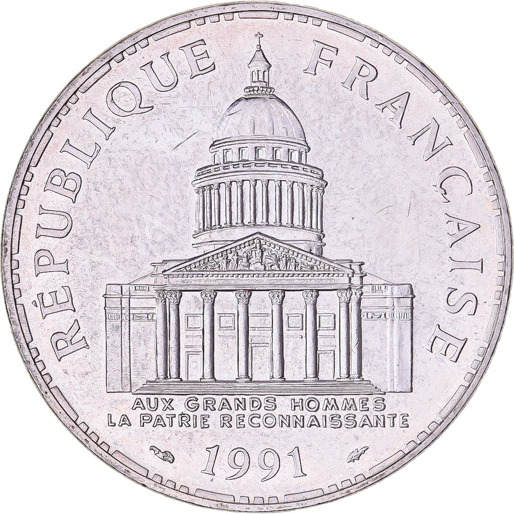 Francia, 100 Francs, Panthéon, 1991, MDP, Plata, SC, Gadoury:898