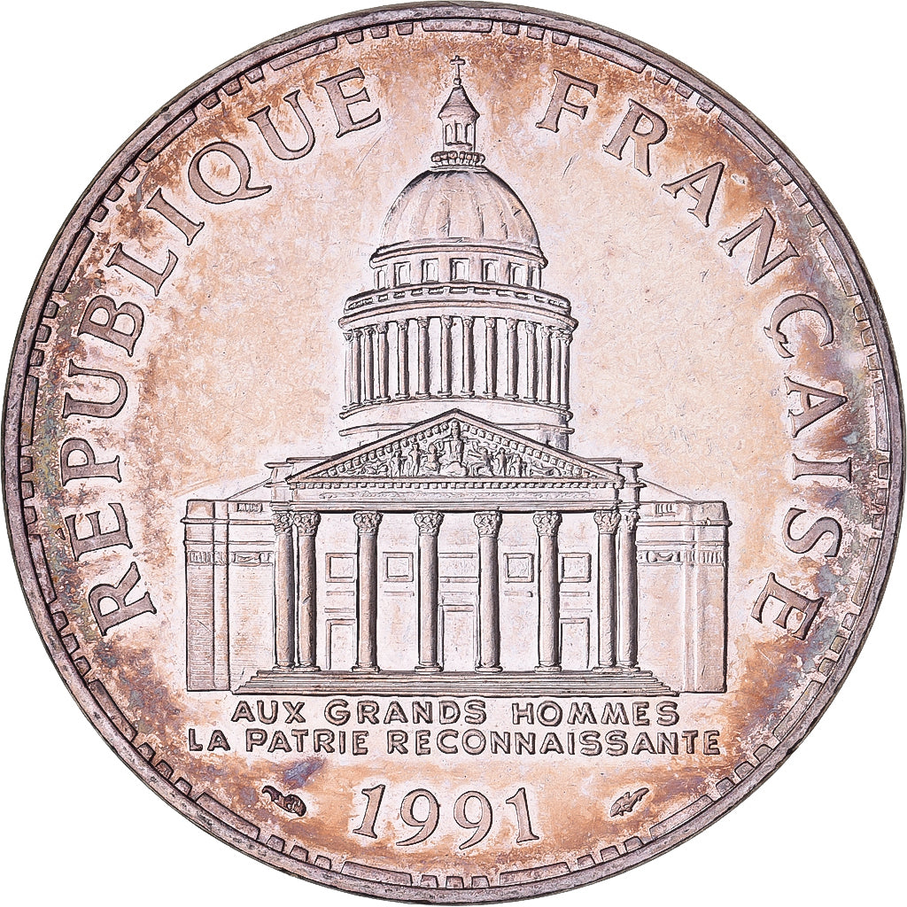 Francia, 100 Francs, Panthéon, 1991, MDP, Plata, SC, Gadoury:898