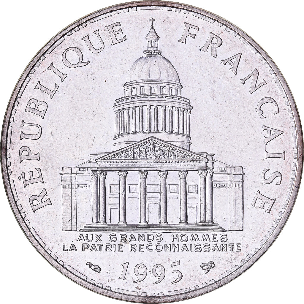 França, 100 Francs, Panthéon, 1995, MDP, Prata, MS(63), Gadoury:898