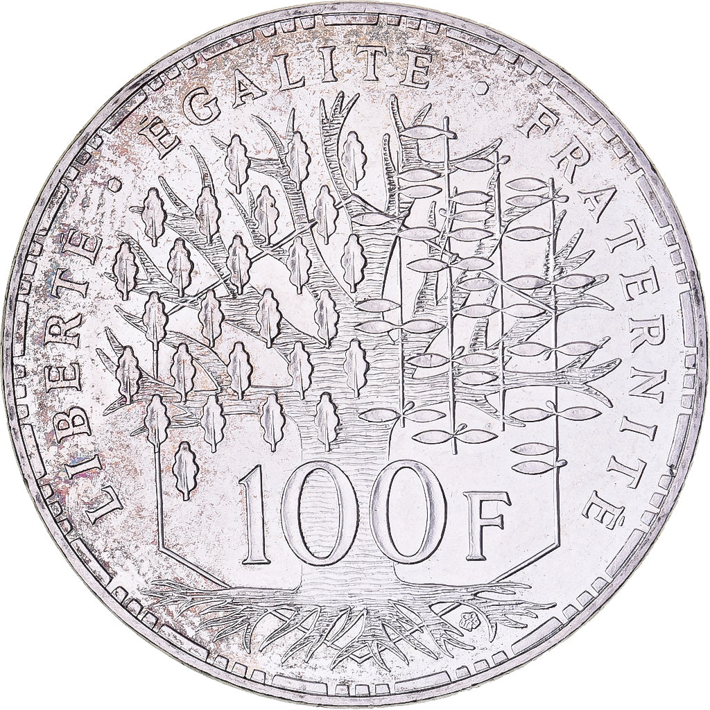 França, 100 Francs, Panthéon, 1996, MDP, Proof, Prata, MS(63), Gadoury:898
