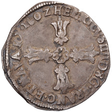 França, Henri IV, 1/4 Ecu, 1602, Bordeaux, Prata, VF(20-25), Gadoury:597