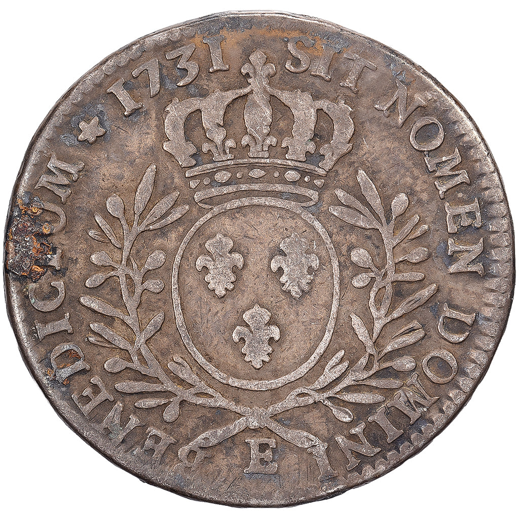 Francia, Louis XV, 1/2 Ecu aux branches d'olivier, 1731, Tours, Plata, BC+