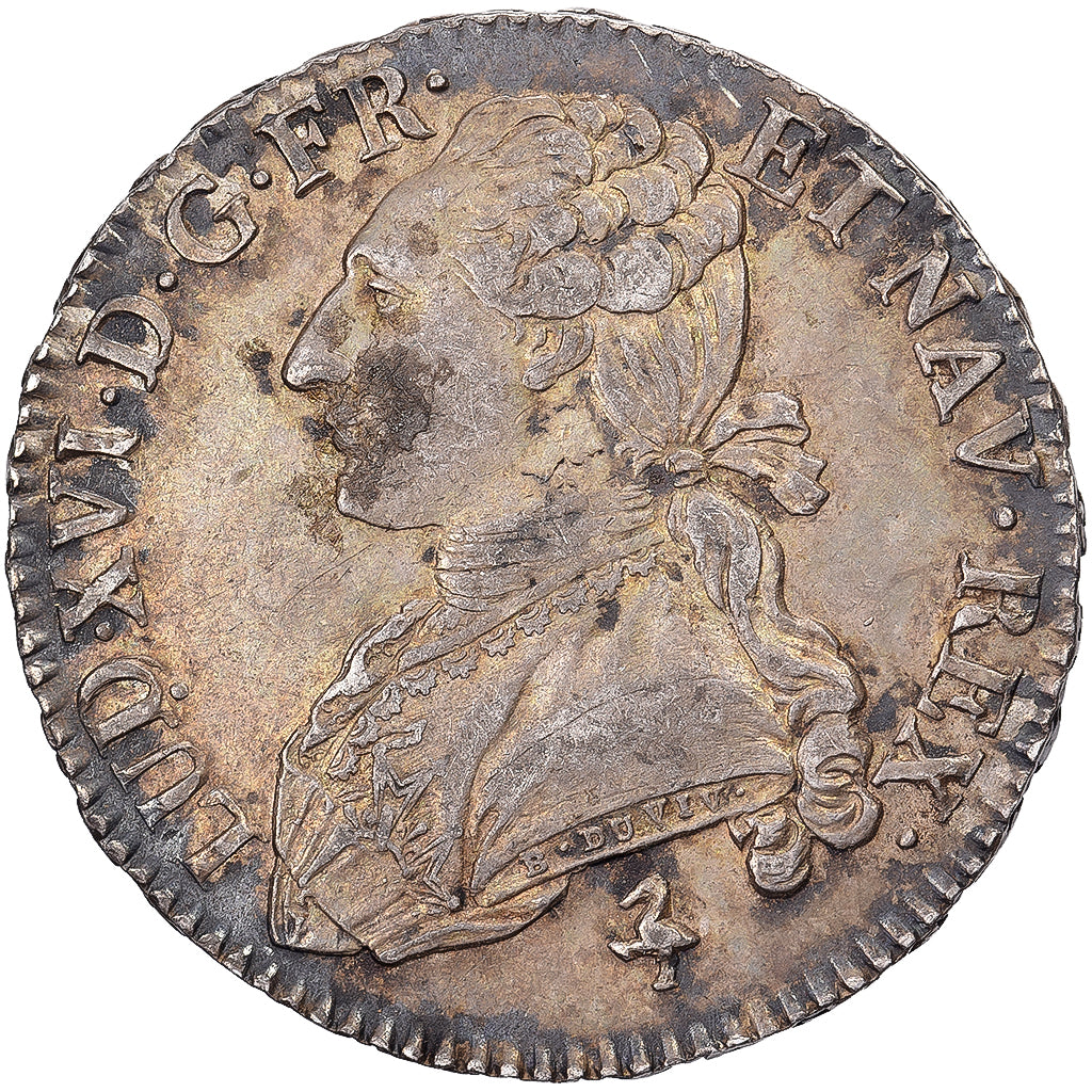 Francia, Louis XVI, 1/2 Ecu aux branches d'olivier, 1789, Paris, Plata, MBC