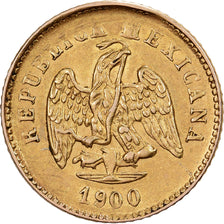Mexico, 1 Peso, 1900, Mexico City, Gold, AU(55-58), KM:410.5