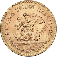 Mexico, 20 Pesos, 1959, Mexico City, BU, restrike, Gold, MS(63), KM:478