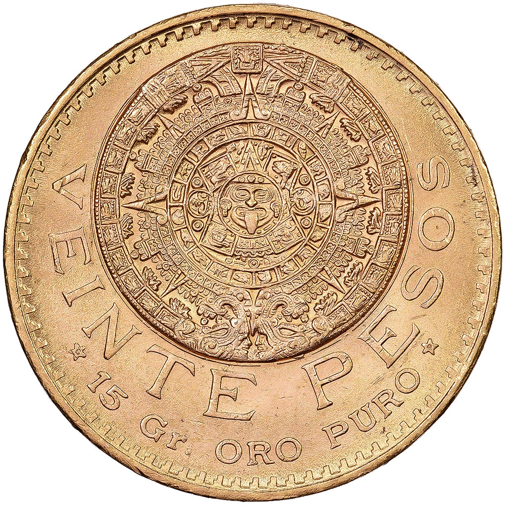 Mexico, 20 Pesos, 1959, Mexico City, BU, restrike, Gold, MS(63), KM:478