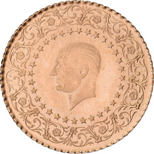 Turkey, 25 Kurus, 1966, Gold, AU(55-58), KM:870