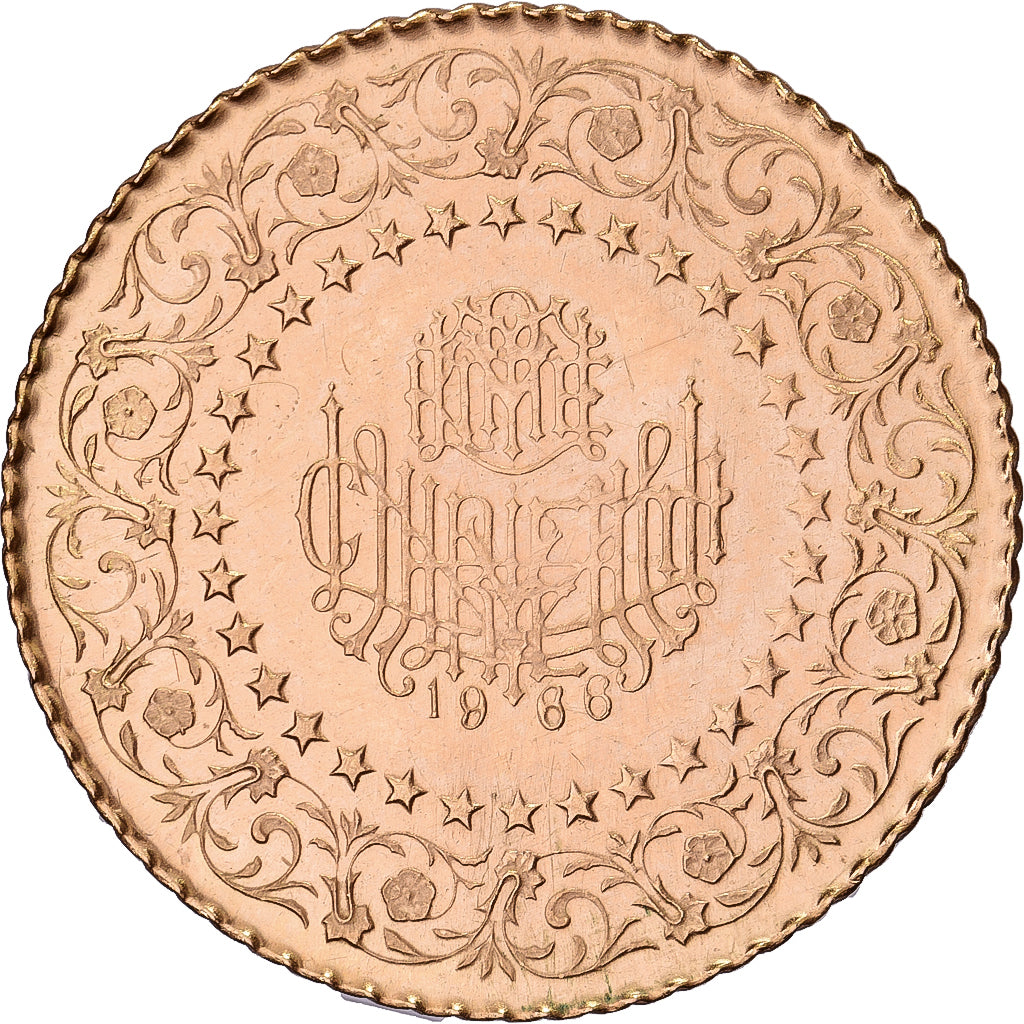 Turkey, 25 Kurus, 1966, Gold, AU(55-58), KM:870