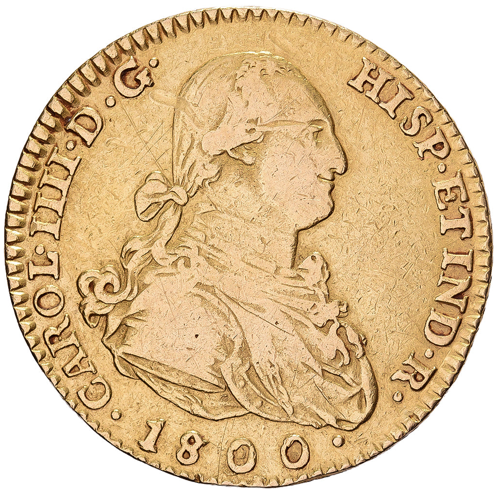 Spain, Charles IV, 2 Escudos, 1800, Madrid, Gold, VF(30-35), KM:435