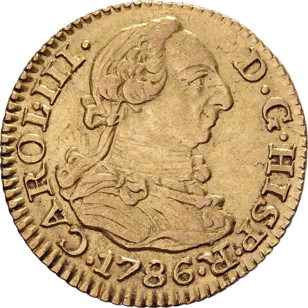 Spain, Charles III, 1/2 Escudo, 1786, Madrid, Gold, AU(50-53), KM:425