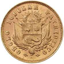 Peru, 5 Soles, 1910, Lima, Gold, AU(55-58), KM:Tn2