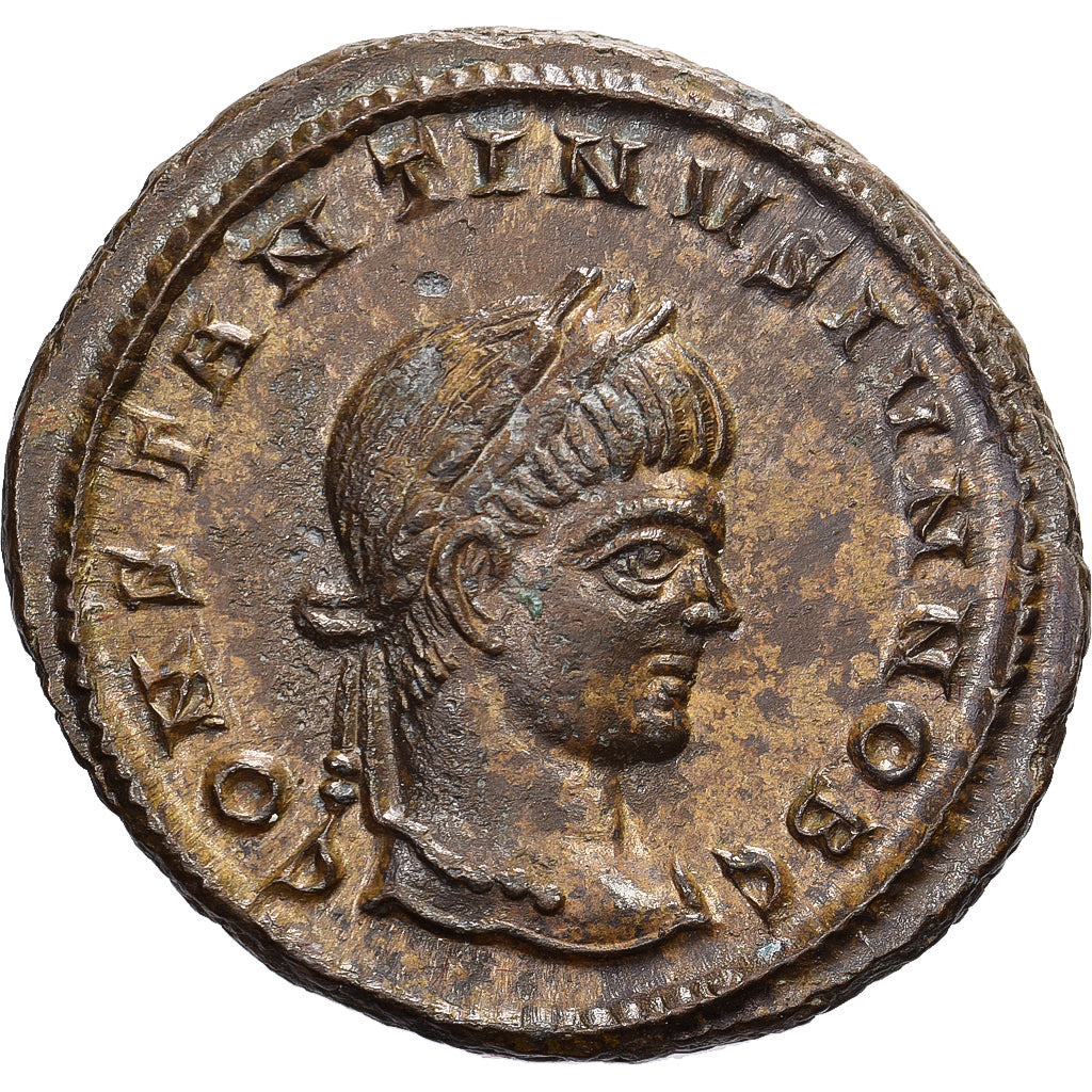 Constantine II, Follis, 320-321, Siscia, Bronze, AU(55-58), RIC:163