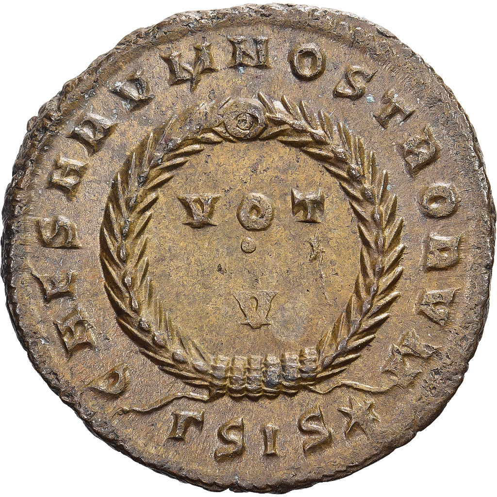 Constantine II, Follis, 320-321, Siscia, Bronze, AU(55-58), RIC:163