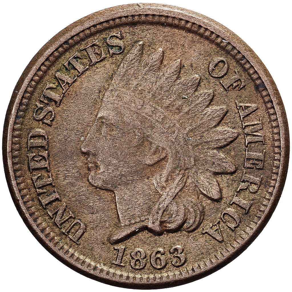 United States, 1 Cent, Indian Head, 1863, Philadelphia, Copper-nickel