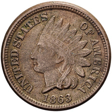 United States, 1 Cent, Indian Head, 1863, Philadelphia, Copper-nickel