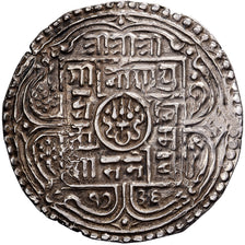 Nepal, Girvan Yuddha Vikrama, 1 Mohar, 1736 (1814), Silver, AU(50-53), KM:529