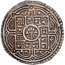 Nepal, Surendra Vikrama, 1 Mohar, 1778 (1856), Argento, BB, KM:602