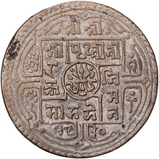 Nepal, Prithvi Bir Bikram, 1 Mohar, 1830 (1908), Argento, SPL-, KM:651