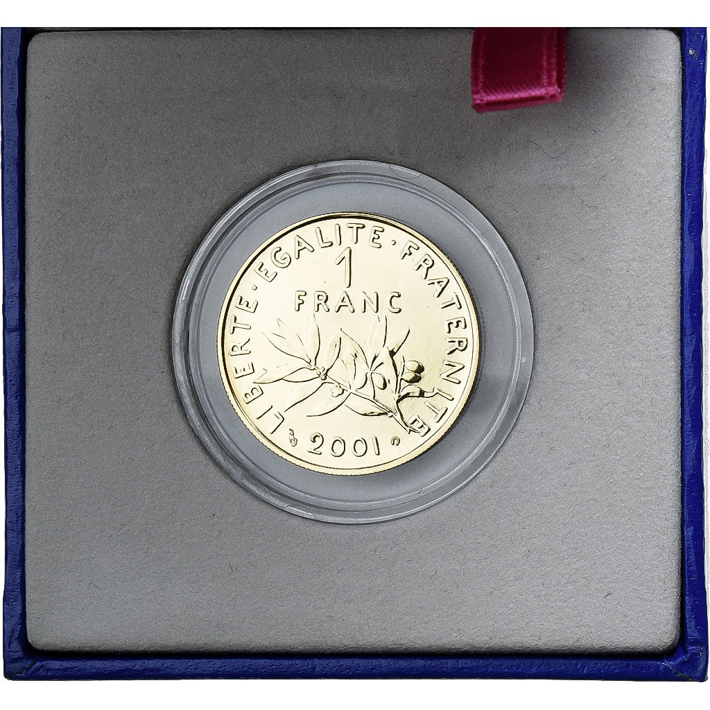 Frankrijk, 1 Franc, Semeuse, 2001, MDP, Goud, FDC, Gadoury:474a